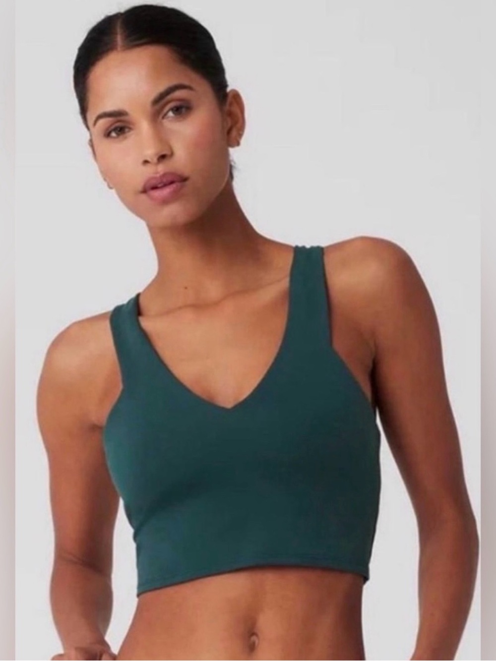 ALO Yoga Deep Teal V-Neck Sports Bra Tank